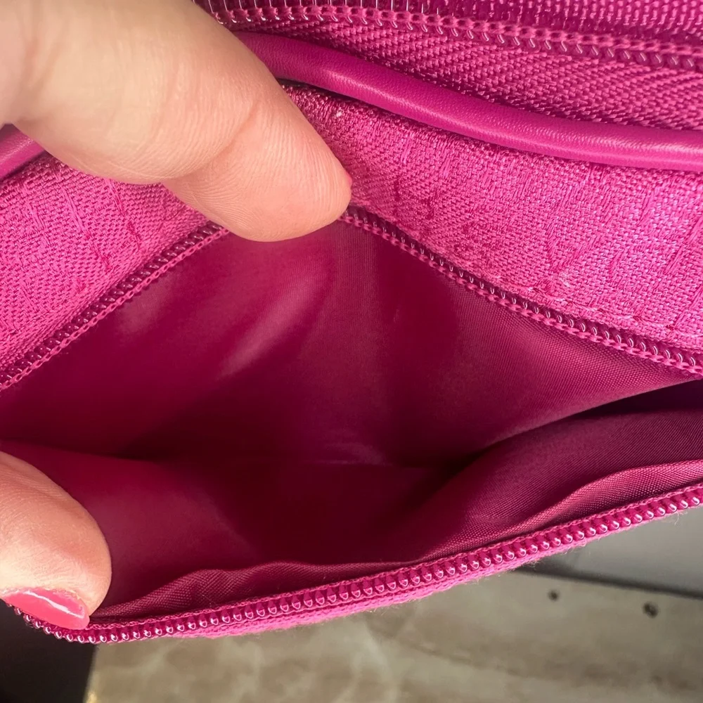Sag Harbor Pink Cosmetic Bag with Textured Design monogram